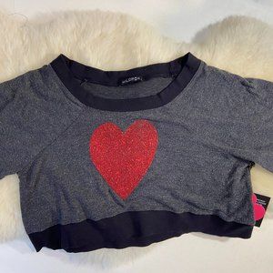 WILDFOX Cropped Top Sparkle HEART NWT